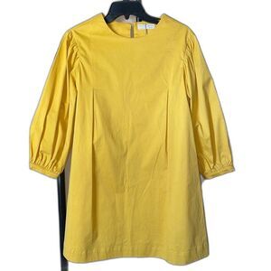 Zara Girls Soft Collection size 13/14 Yellow Long Sleeve Cotton Shift Dress NWT